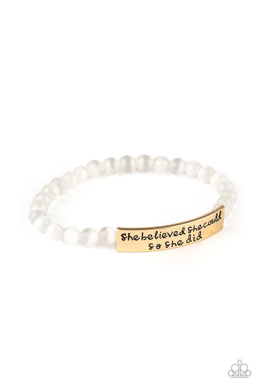 So She Did - Gold Bracelet Urban Paparazzi Accessories