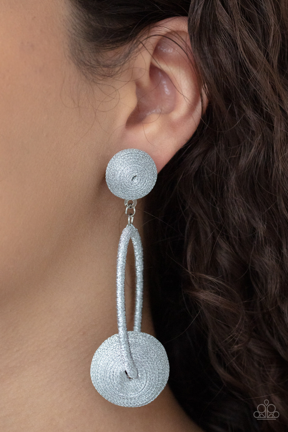 Paparazzi Earrings Social Sphere Silver Earring Post Style Earring Statement Earring