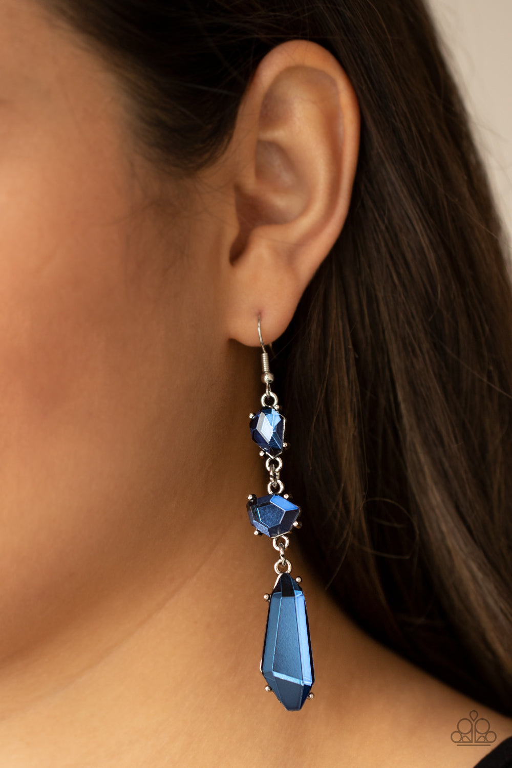 Paparazzi Earrings ~ Sophisticated Smolder - Blue