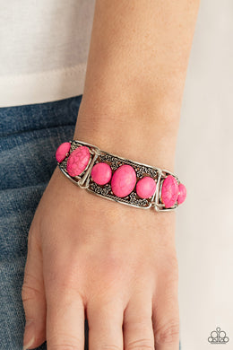 Paparazzi Bracelet ~ Southern Splendor - Pink Stone Cuff Bracelet great as gifts. $5 Jewelry