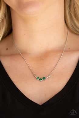 Paparazzi Necklace ~ Sparkling Stargazer - Green Dainty Necklace