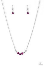 Load image into Gallery viewer, A trio of glittery pink rhinestones as Sparkling Stargazer Pink Necklace Paparazzi Accessories
