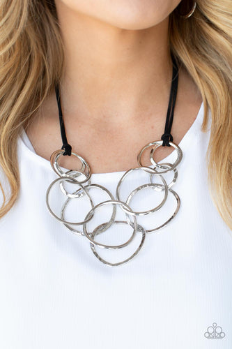 Spiraling Out of COUTURE Silver Necklace Paparazzi Accessories. #P2ST-SVXX-172XX. Get Free Shipping