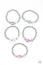 Load image into Gallery viewer, Starlet Shimmer Silver and Glassy Kids Bracelet Paparazzi Accessories. Assorted colors and shapes. 
