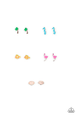 Paparazzi Children's Jewelry Seahorses, Seashells, Flamingos Earring Set. #P5SS-MTXX-376XX