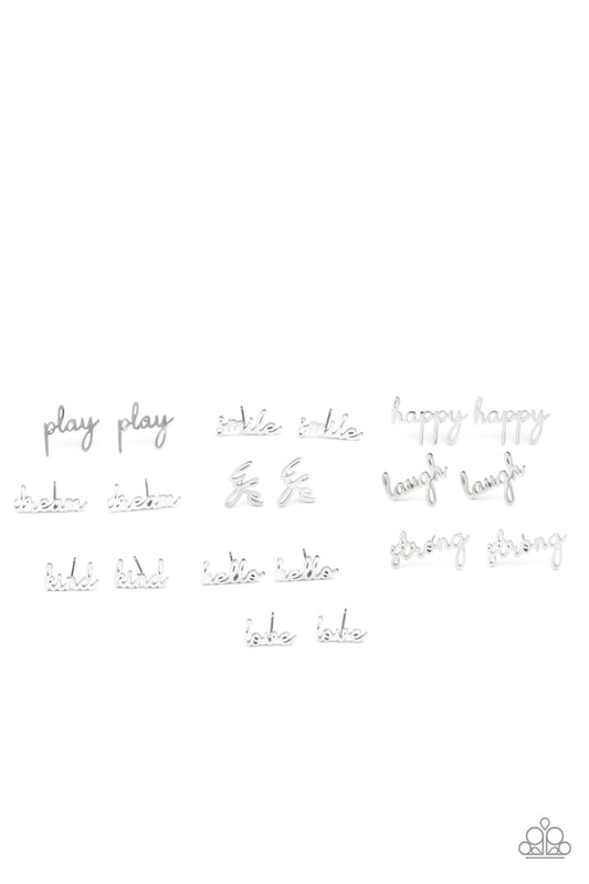Paparazzi Starlet Shimmer Earring Kit with Inspirational words spelled (P5SS-MTXX-349XX)
