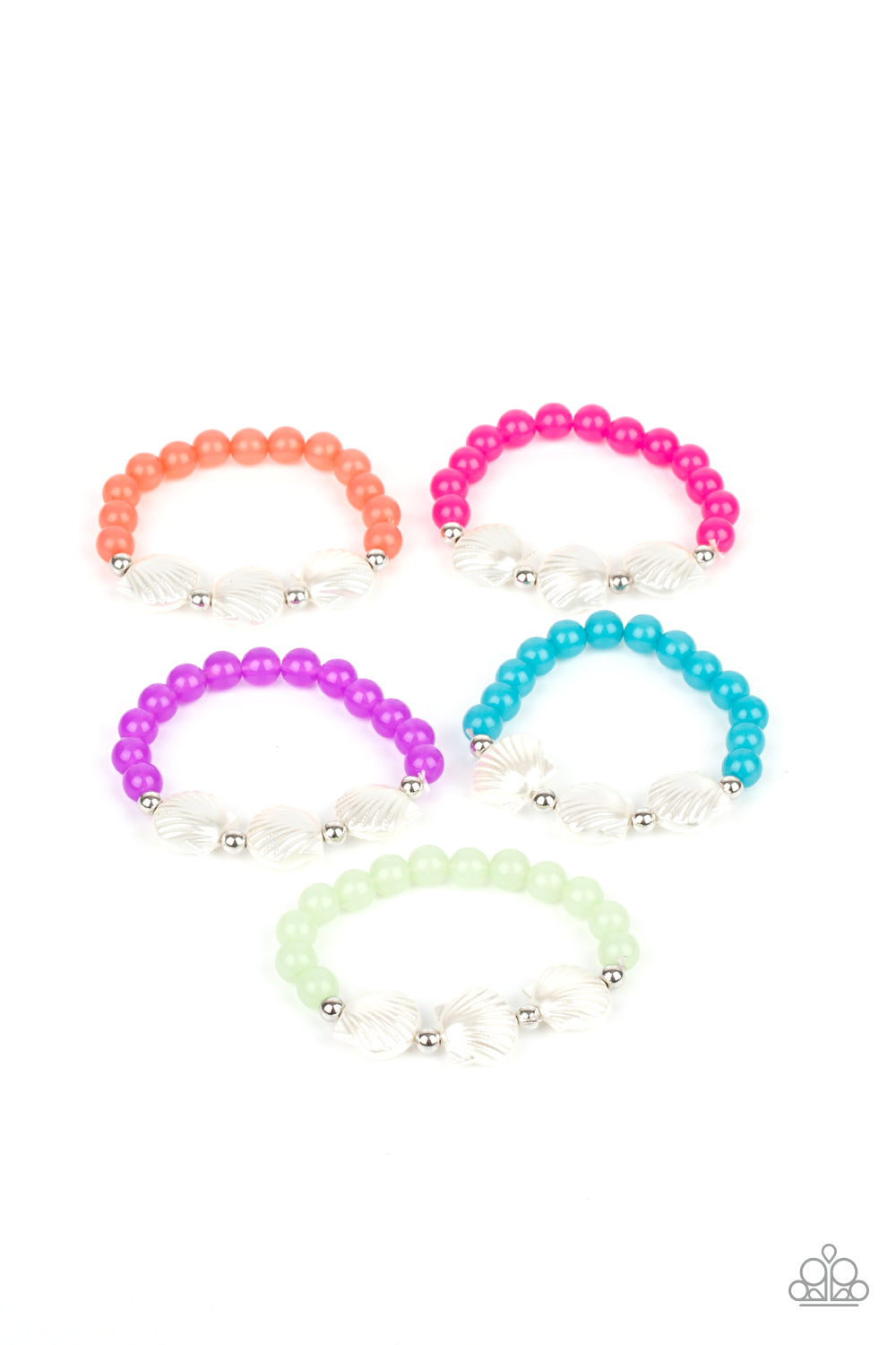 Starlet Shimmer Pearly Shell Kids Bracelet Paparazzi Accessories. #P9SS-MTXX-248XX. Free Shipping.