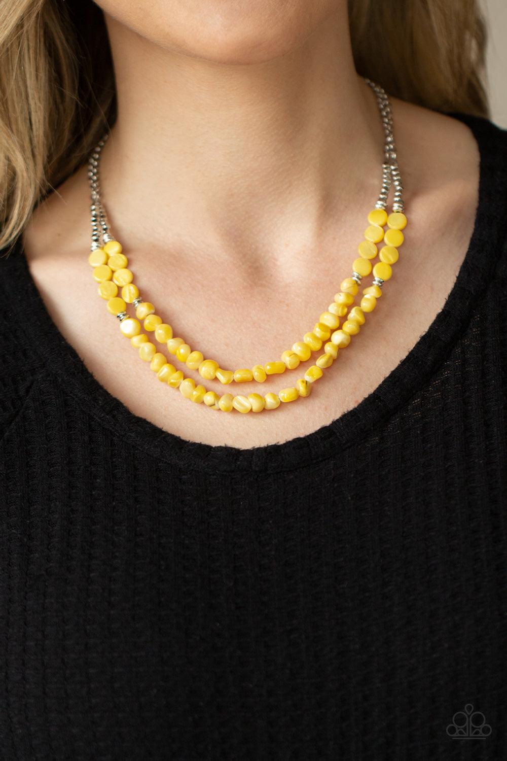 Staycation Status Yellow Necklace Paparazzi Accessories. Get Free Shipping. #P2ST-YWXX-071XX