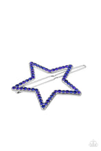 Load image into Gallery viewer, Stellar Standout - Blue Star Hair Clip Paparazzi $5 Accessories Barrettes. #P7SS-BLXX-165XX. Free Shipping
