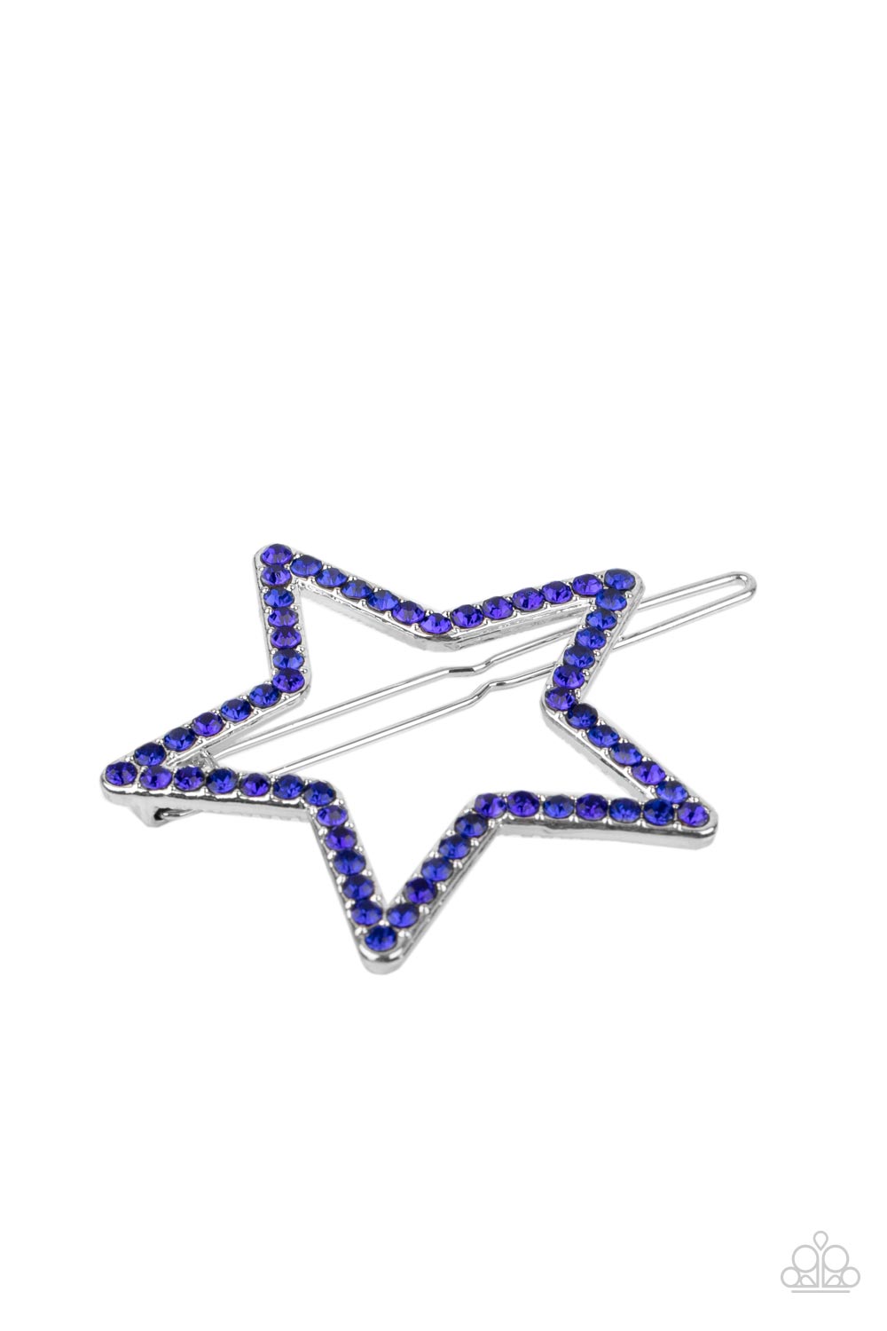 Stellar Standout - Blue Star Hair Clip Paparazzi $5 Accessories Barrettes. #P7SS-BLXX-165XX. Free Shipping
