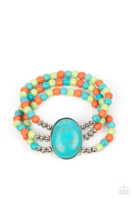 Load image into Gallery viewer, Paparazzi Stone Pools Multi Bracelet. Subscribe &amp; Save. Turquoise, green, &amp; orange stone
