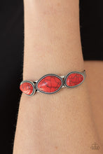 Load image into Gallery viewer, Stone Solace Red Stone Cuff Bracelet Paparazzi Accessories. Subscribe &amp; Save. #P9SE-RDXX-189XX
