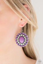 Load image into Gallery viewer, Paparazzi Earring ~ Stone Solstice - Purple and White Stones - Earrings
