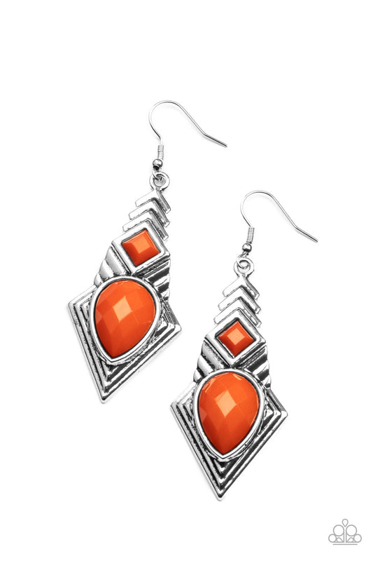 Stylishly Sonoran - Orange Earring Paparazzi Accessories