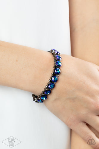 Sugar-Coated Sparkle Multi Blue Rhinestone Bracelet Paparazzi Accessories. #P9RE-MTXX-124XX