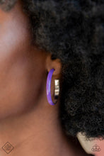 Load image into Gallery viewer, Paparazzi Fashion Fix Hoop Earring: &quot;Groovy Glissando - Purple&quot; (P5HO-PRXX-017LB). Subscribe &amp; Save

