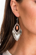 Load image into Gallery viewer, Sunset Soul Orange Earrings Paparazzi Accessories. Subscribe &amp; Save. Fringe $5 earrings. 
