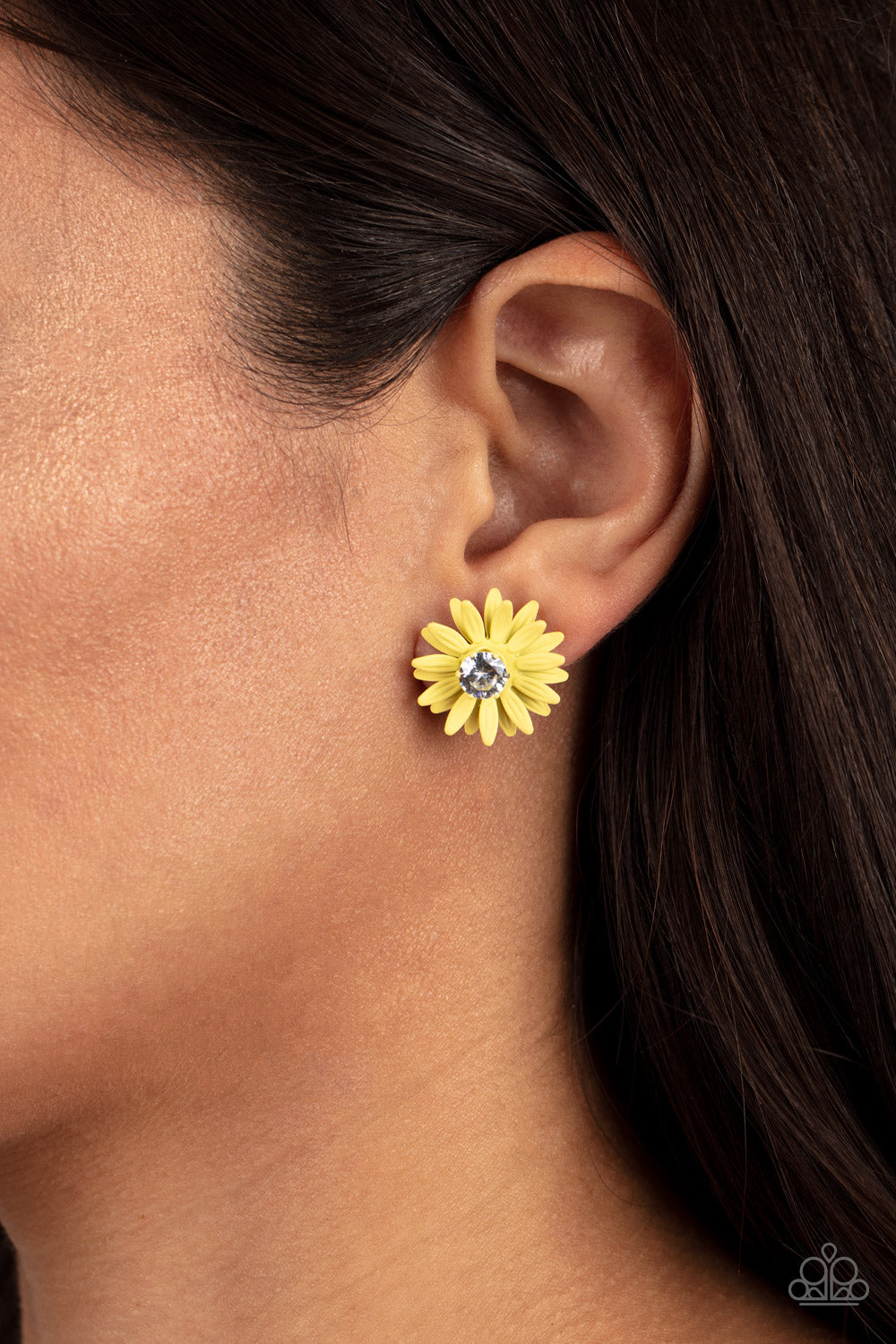 Paparazzi Sunshiny DAIS-y - Yellow Floral Post Earrings. Free Shipping! #P5PO-YWXX-031XX