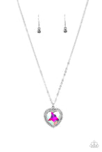 Load image into Gallery viewer, Paparazzi Sweethearts Stroll Multi Iridescent Pendant Necklace. Get Free Shipping. #P2RE-MTXX-212XX

