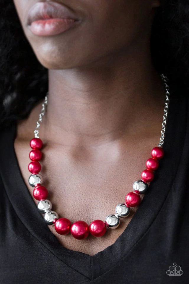 Paparazzi Take Note - Red Necklace. Get Free Shipping. #P2RE-RDXX-125XX