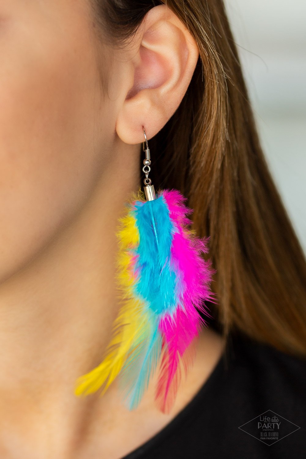Paparazzi Take a BOA Multi Feather Earrings. Get Free Shipping! #P5SE-MTXX-070XX