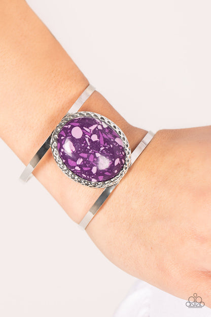 Paparazzi Tantalizingly Terrazzo - Purple Cuff Bracelet