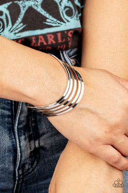 Paparazzi Tantalizingly Tiered - Silver Bracelet Cuff