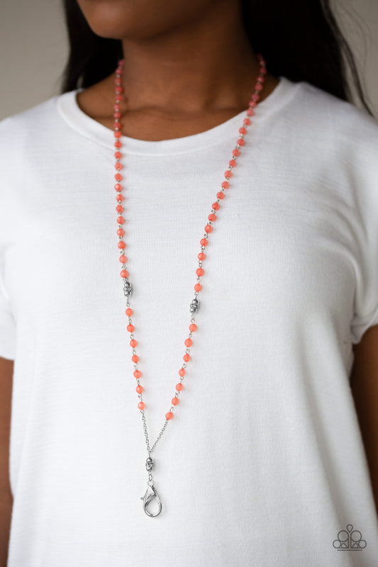 Paparazzi Necklace ~ Tassel Takeover - Orange Lanyard