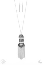 Load image into Gallery viewer, Tassel Tycoon Silver Necklace Paparazzi Accessories Vintage Fashion Fix. #P2WH-WTXX-262RF
