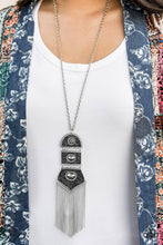 Load image into Gallery viewer, Paparazzi Tassel Tycoon Silver Necklace Vintage Fashion Fix $5 Jewelry #P2WH-WTXX-262RF
