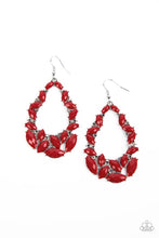 Load image into Gallery viewer, Tenacious Treasure - Red Earring Paparazzi Accessories Fire Red spritz of metallic shimmer
