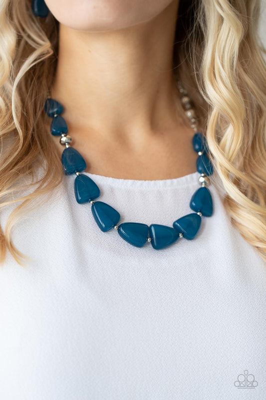 Tenaciously Tangy Blue Short Necklace Paparazzi Accessories. Subscribe & Save! #P2WH-BLXX-436XX
