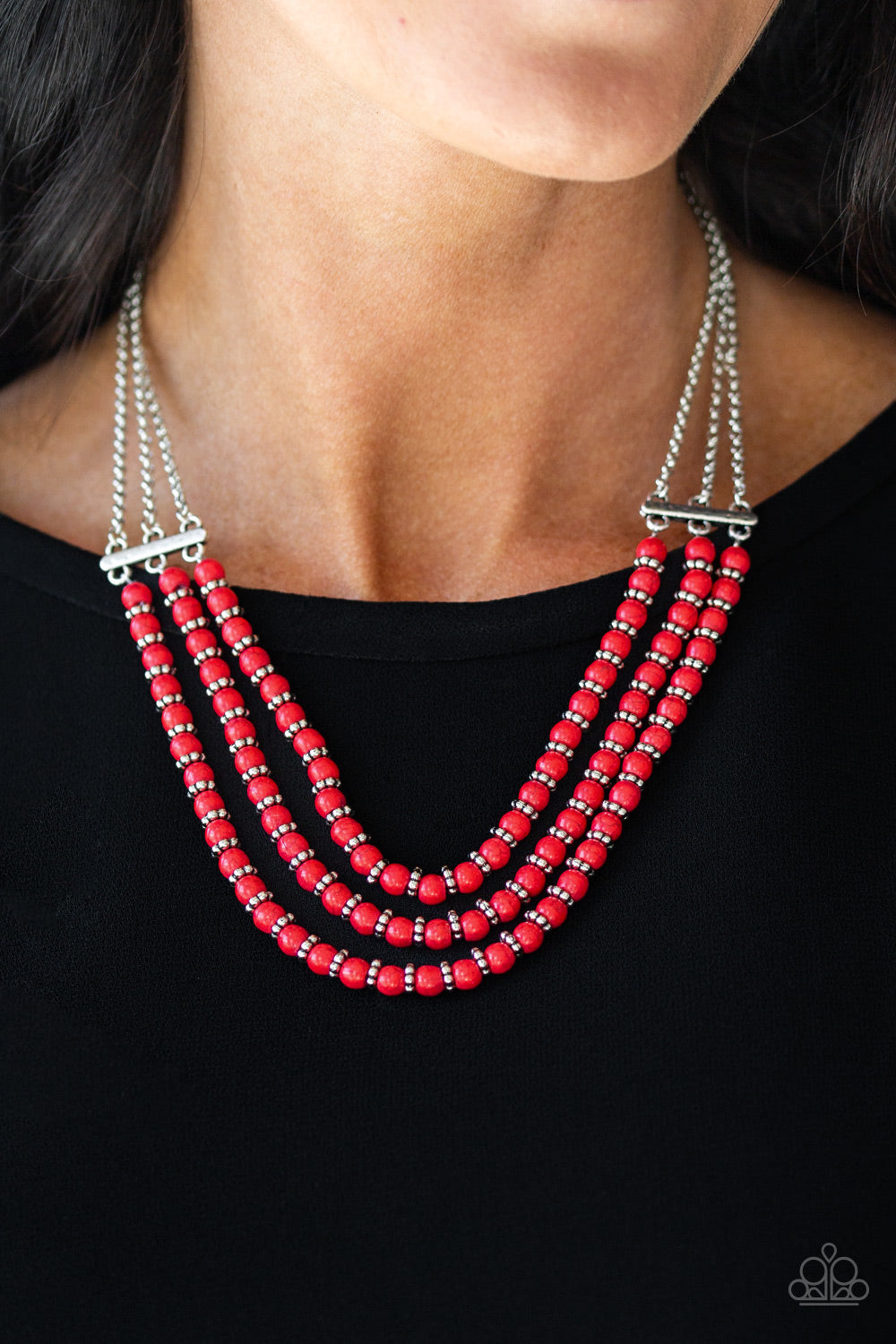 Terra Trails - Red Necklace Paparazzi Accessories. #P2SE-RDXX-262XX. Get Free Shipping