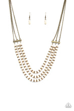 Load image into Gallery viewer, Paparazzi Accessories Terra Trails White &amp; Brass Necklace. #P2SE-WTXX-211XX. Get Free Shipping
