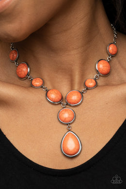 Terrestrial Trailblazer - Orange Necklace Paparazzi Accessories