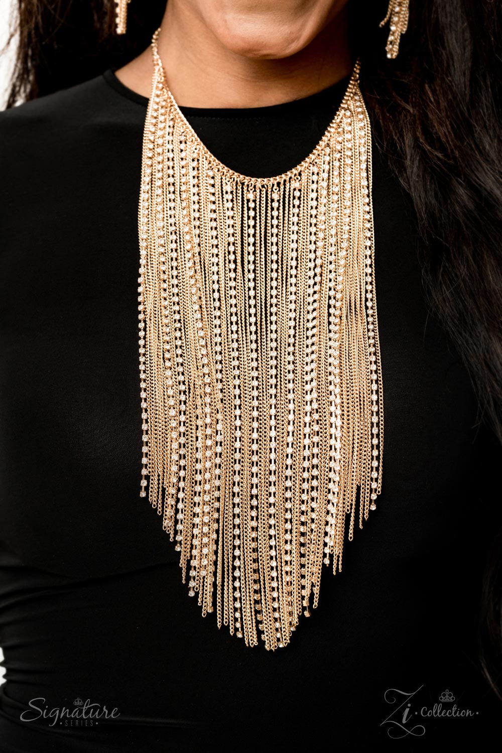 Paparazzi The Ramee Zi Necklace. Get Free Shipping. #Z901. Gold Fringe Statement Zi Collection