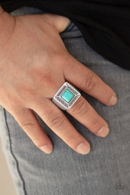 Paparazzi Ring ~ The Wrangler - Blue Turquoise Stone Ring