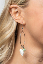 Load image into Gallery viewer, Paparazzi Earring ~ This Too SHELL Pass - Green Cat&#39;s Eye Stone Earring
