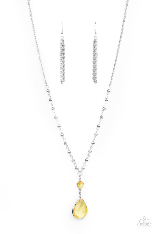 Paparazzi Necklace ~ Titanic Splendor - Yellow Dainty Necklace with small heart-shaped Primrose gem