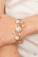 Load image into Gallery viewer, Total SAIL-Out Gold and Pearl Cuff Bracelets Paparazzi Accessories. #P9RE-GDXX-366XX. Free Shipping

