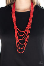 Load image into Gallery viewer, Paparazzi Necklace ~ Totally Tonga - Red Seed Beads Necklace
