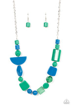 Load image into Gallery viewer, Tranquil Trendsetter Leprechaun &amp; Mykonos Blue Necklace Paparazzi Accessories. Free Shipping!
