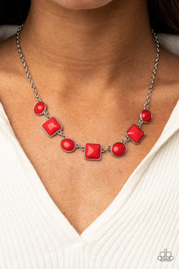 Paparazzi Necklace ~ Trend Worthy - Red Dainty Necklace