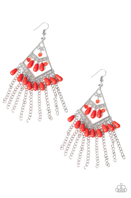 Paparazzi Earring ~ Trending Transcendence - Red