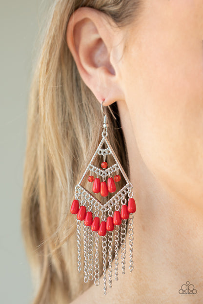 Paparazzi Earring ~ Trending Transcendence - Red