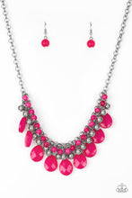 Load image into Gallery viewer, Trending Tropicana - Pink Necklace Paparazzi Accessories Opalescent Teardrop Beads
