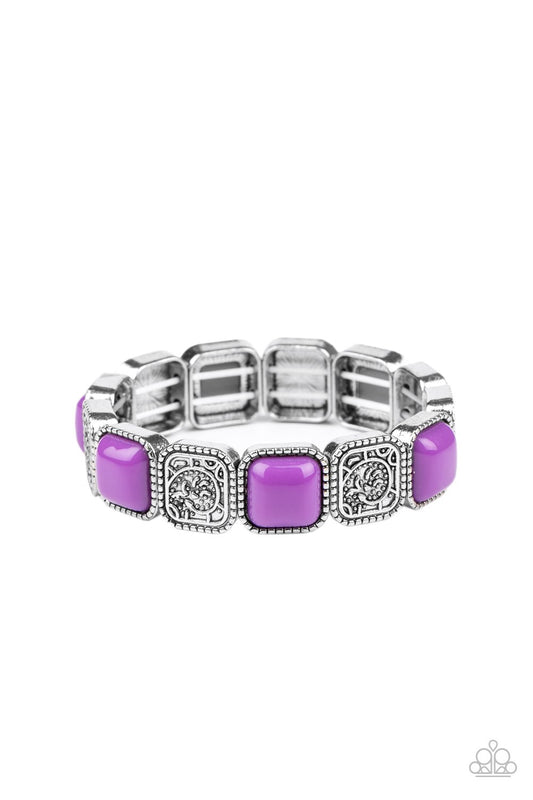 Paparazzi Bracelet ~ Trendy Tease - Purple Stretchy Bracelet