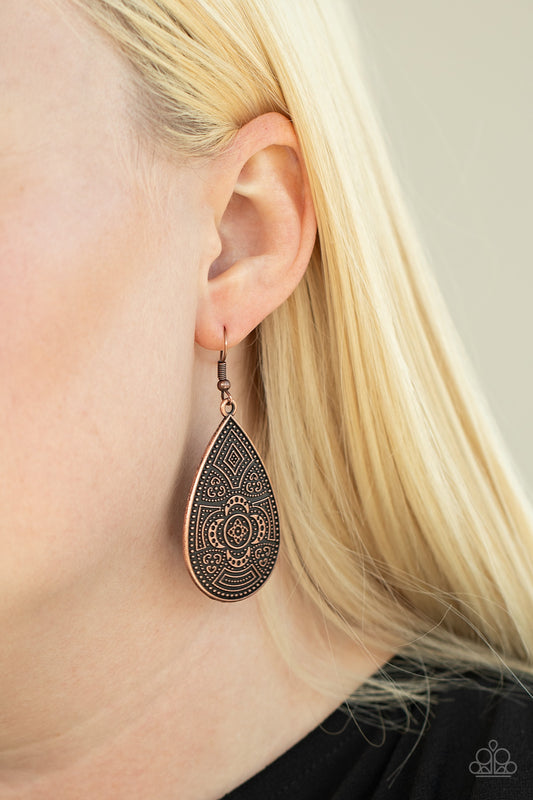 Paparazzi Tribal Takeover Copper earrings. Get Free Shipping. #P5TR-CPXX-096XX