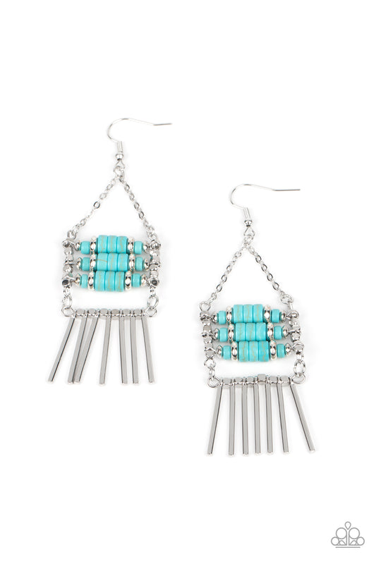 Paparazzi Tribal Tapestry Blue Earrings. #P5SE-BLXX-313XX. Subscribe & Save. Fishhook Earring. 