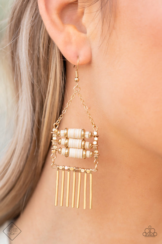 Paparazzi Tribal Tapestry - Gold Earrings